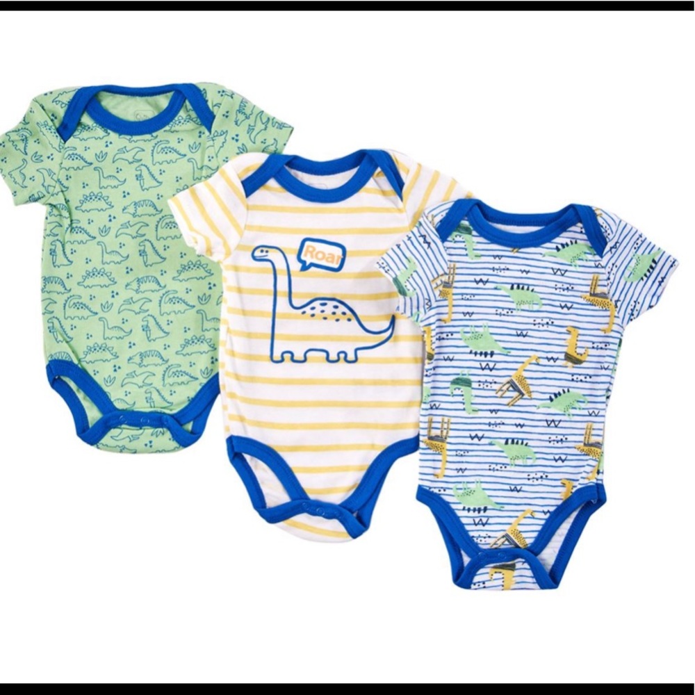 Dinosaur Short Sleeve Onesies Set 6-9M